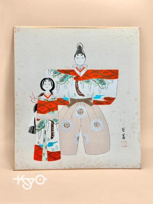 SHP117 - Hina Dolls vintage Shikishi artwork card