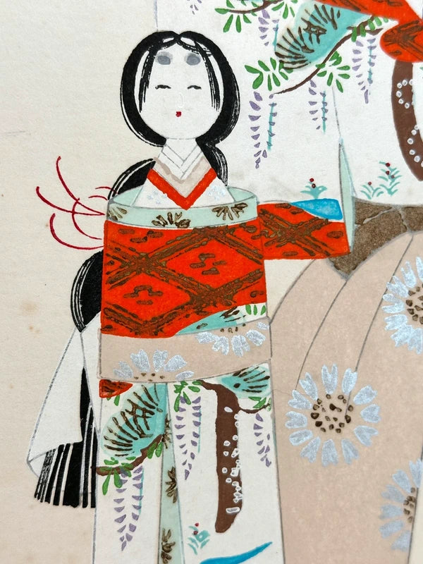 SHP117 - Hina Dolls vintage Shikishi artwork card