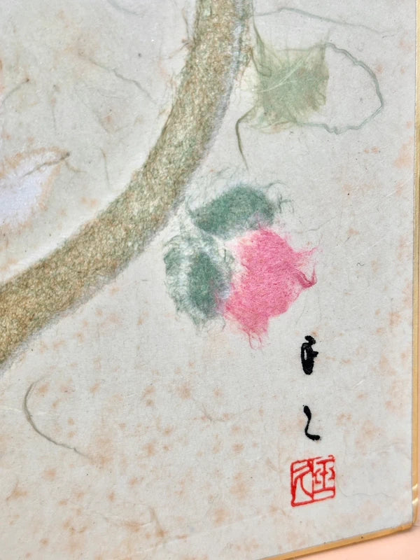 SHP120 - Vintage Japanese Chigiri-e Shikishi card