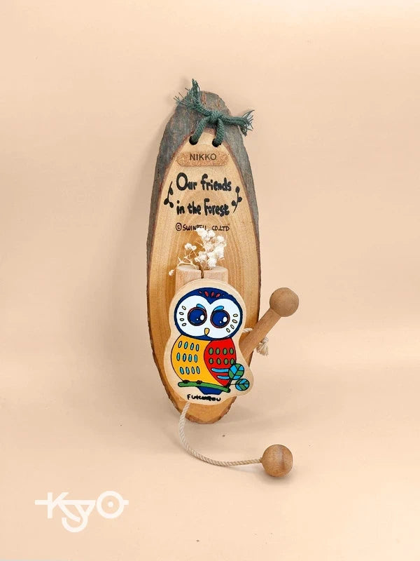 TB11 - Vintage 80s Wooden Owl Bell by Swinbell 株式会社スウィンベル