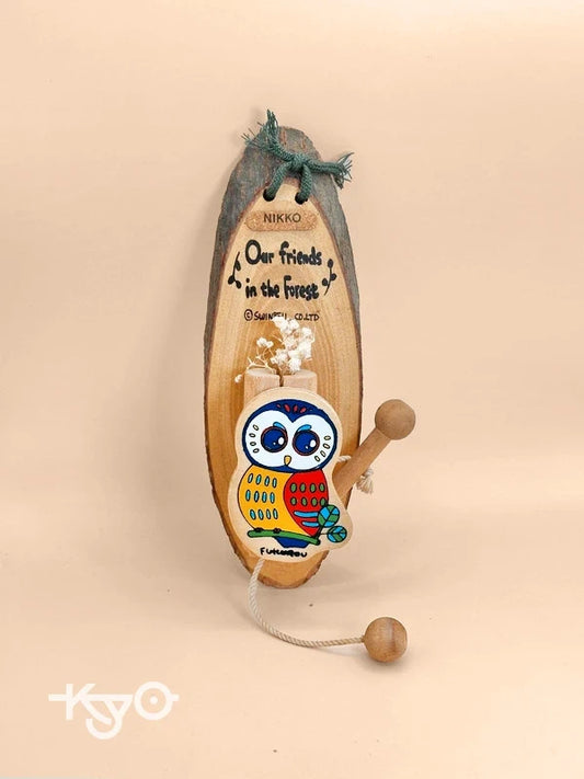 TB11 - Vintage 80s Wooden Owl Bell by Swinbell 株式会社スウィンベル
