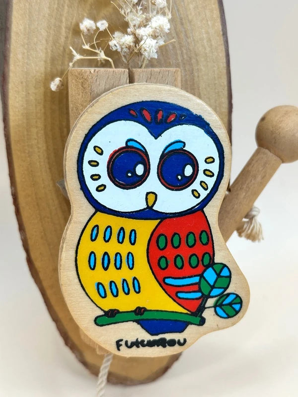 TB11 - Vintage 80s Wooden Owl Bell by Swinbell 株式会社スウィンベル