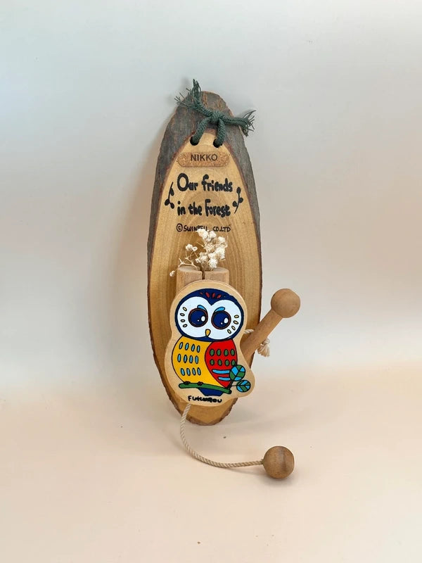 TB11 - Vintage 80s Wooden Owl Bell by Swinbell 株式会社スウィンベル