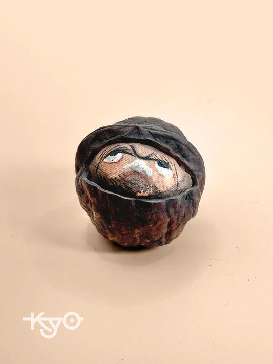 FT160 - Carved Walnut shape Netsuke Daruma
