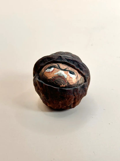 FT160 - Carved Walnut shape Netsuke Daruma