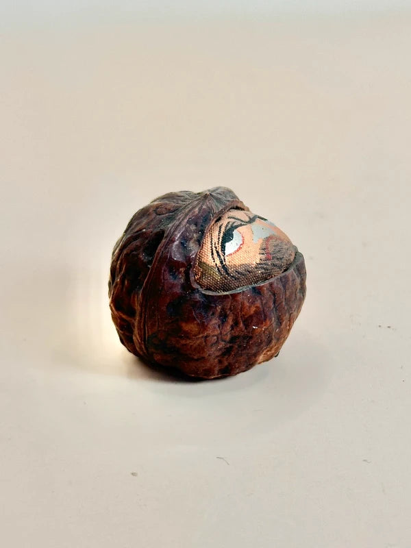 FT160 - Carved Walnut shape Netsuke Daruma