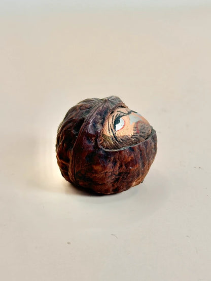 FT160 - Carved Walnut shape Netsuke Daruma