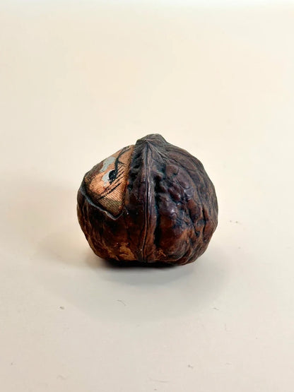 FT160 - Carved Walnut shape Netsuke Daruma