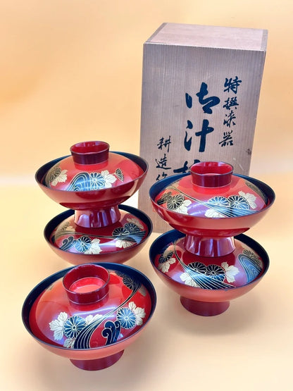 TB05 - Set of Aizu-nuri lacquerware