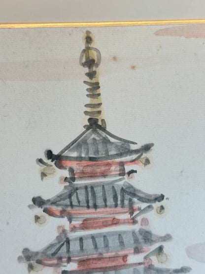 SHP139 - Original Shikishi artwork card 五重塔