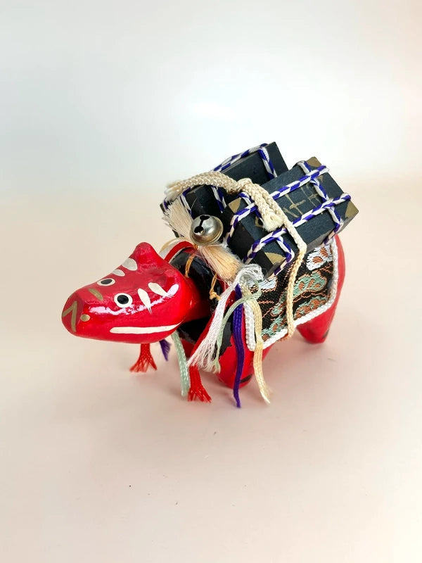 FT181 - Japanese vintage folk crafts Akabeko 赤べこ