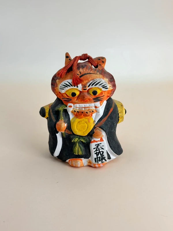CB057 - RARE Ōtsu-e Dorei clay bell of Oni no Nenbutsu