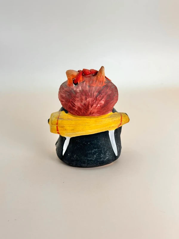CB057 - RARE Ōtsu-e Dorei clay bell of Oni no Nenbutsu