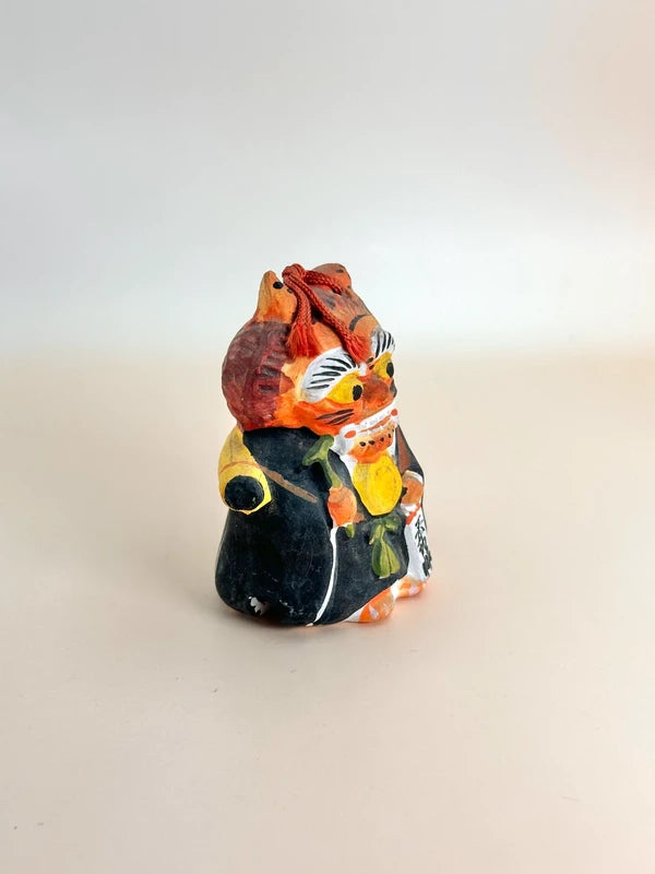 CB057 - RARE Ōtsu-e Dorei clay bell of Oni no Nenbutsu