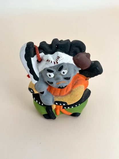 CB060 - RARE Ōtsu-e Dorei clay bell of Benkei