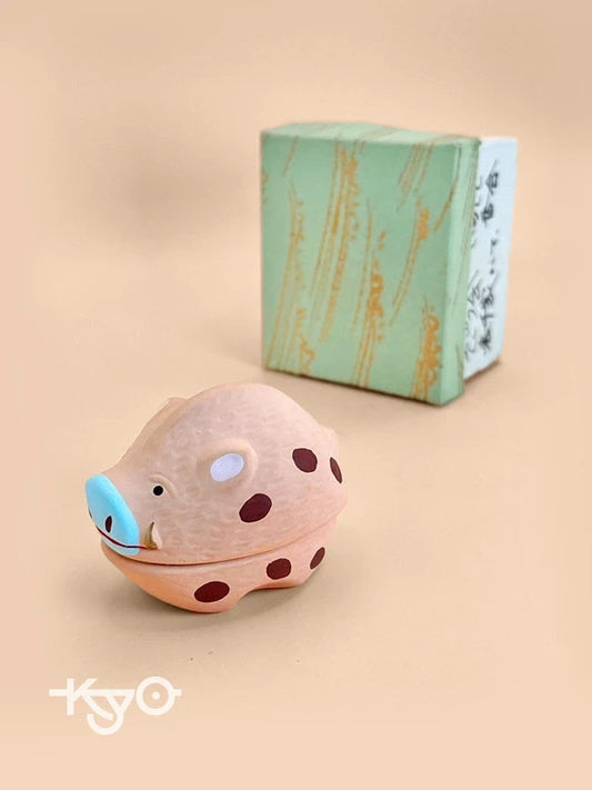 TB22 - Ceramic Zodiac Boar Pig Incense Box