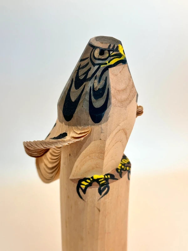 K25050 - Sasano Ittobori hawk wood carving