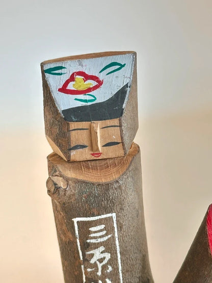 K10129 - Izu Ōshima Anko Kokeshi – Camellia Wood 伊豆大島
