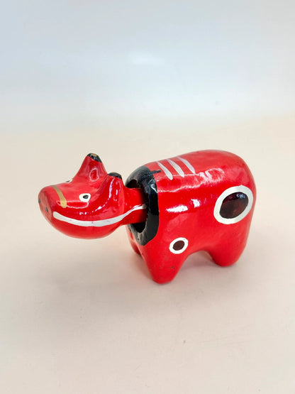FT204 - HARIKO AKABEKO – Red Cow Paper Mache 赤べこ