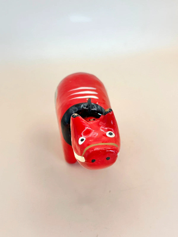 FT204 - HARIKO AKABEKO – Red Cow Paper Mache 赤べこ