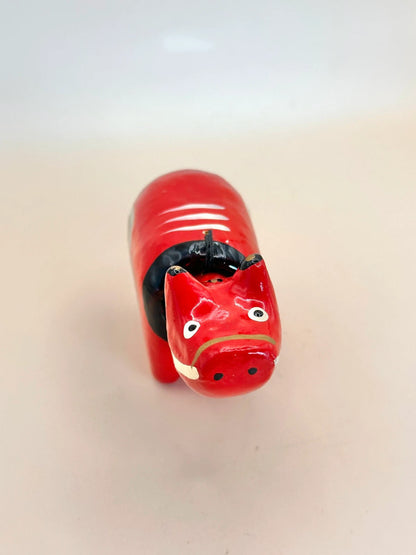FT204 - HARIKO AKABEKO – Red Cow Paper Mache 赤べこ