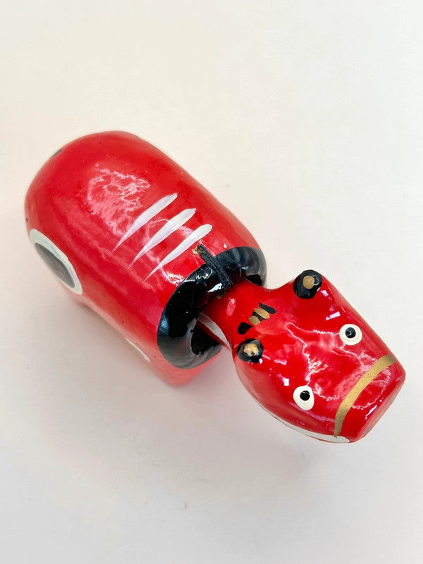 FT204 - HARIKO AKABEKO – Red Cow Paper Mache 赤べこ