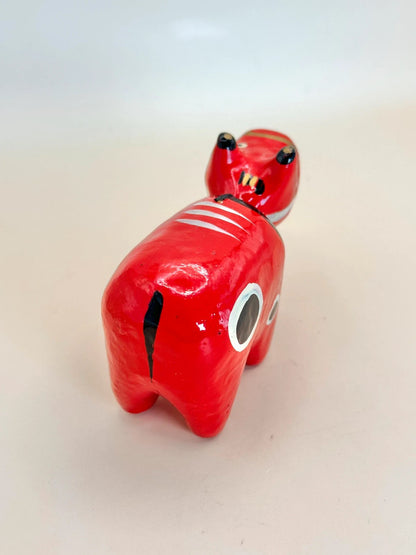 FT204 - HARIKO AKABEKO – Red Cow Paper Mache 赤べこ