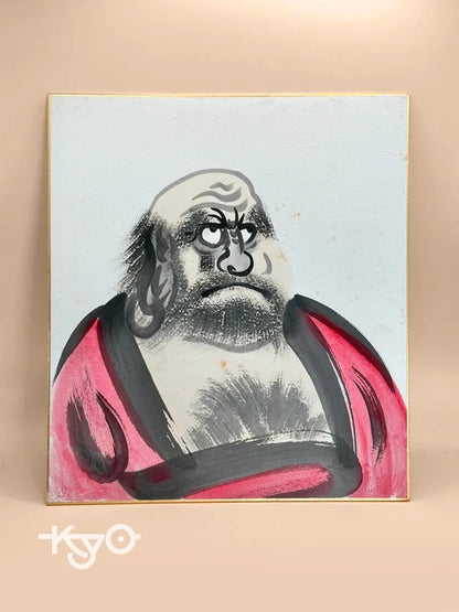 SHP156 - Vintage hand-painted shikishi card Daruma