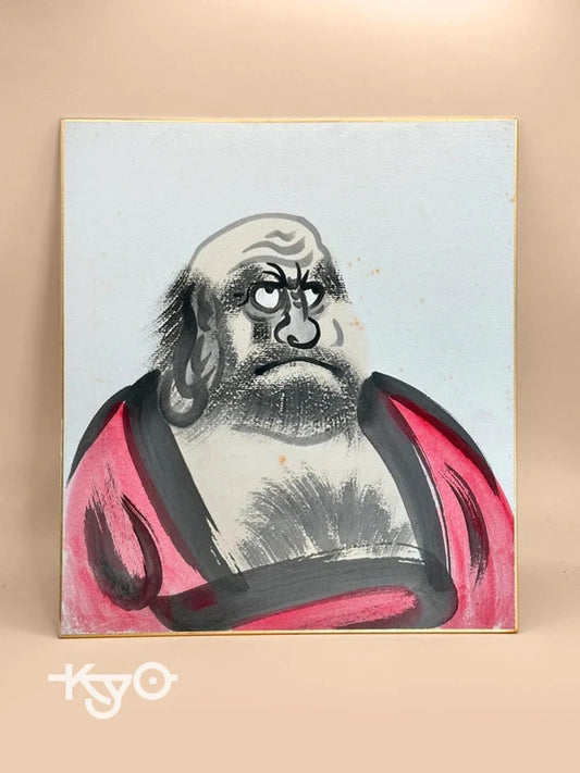 SHP156 - Vintage hand-painted shikishi card Daruma