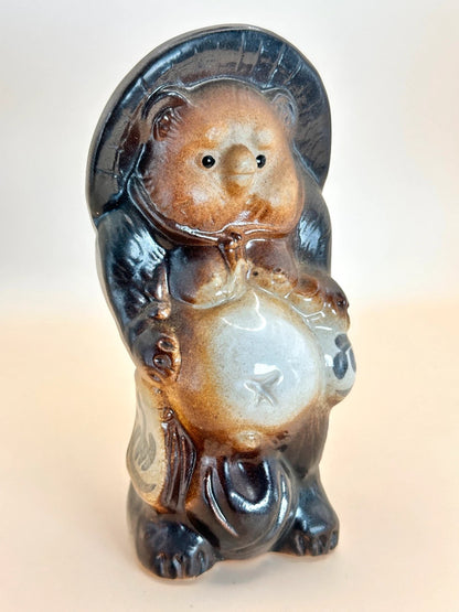 K15071 - Vintage Shigaraki-yaki tanuki 信楽焼狸像
