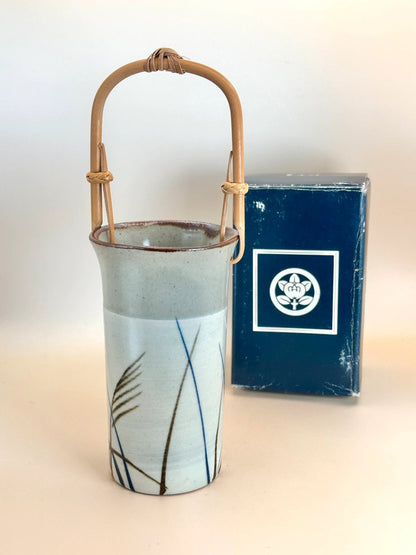TB32 - Ceramic Vase bamboo handle by Tachikichi たち吉