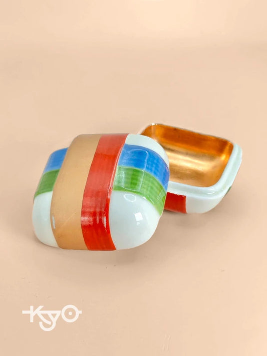 TB33 - Vintage Japanese Porcelain Incense Box