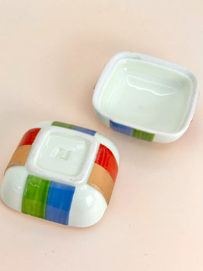TB33 - Vintage Japanese Porcelain Incense Box