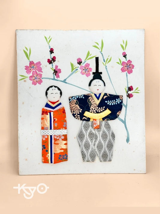 SHP159 - Hina doll Nishijin-ori shikishi 雛人形
