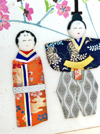 SHP159 - Hina doll Nishijin-ori shikishi 雛人形