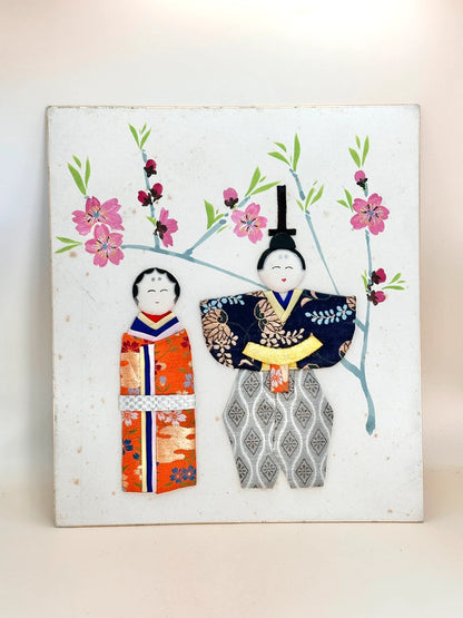 SHP159 - Hina doll Nishijin-ori shikishi 雛人形