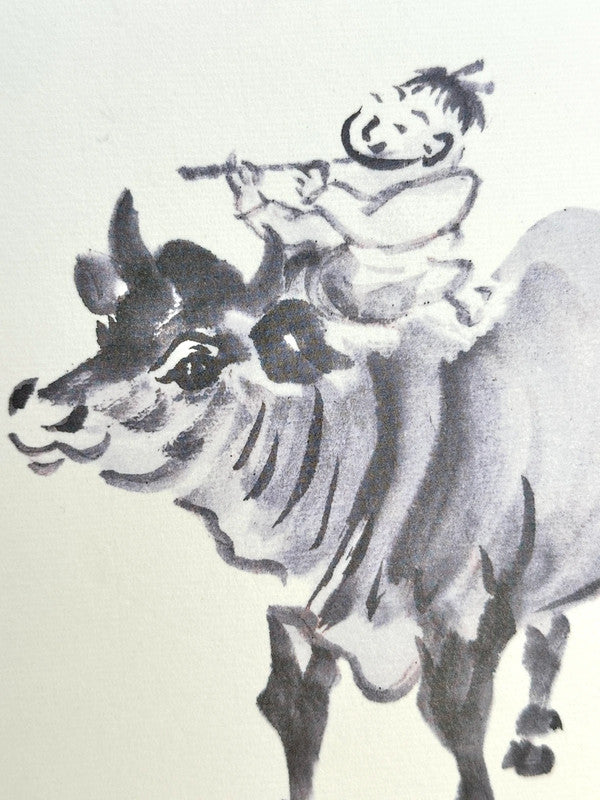 SHP159 - Japan Shikishi Print of a Tamed Ox 馴牛圖