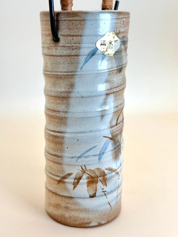 TB60 - Kiyomizu-yaki vase with Bamboo Handle 清水焼