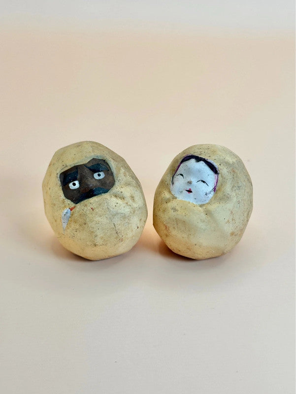Ensemble de poupées Daruma en céramique vintage