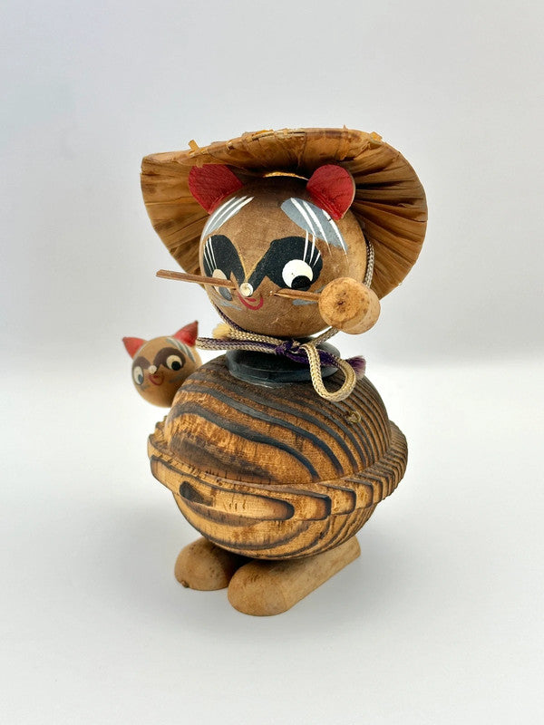 FT13 - Tanuki raccoon wooden doll