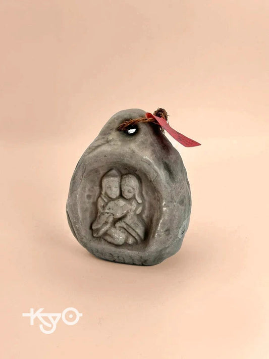 CB025 - Dōsojin clay bell ornament Dorei 道祖神