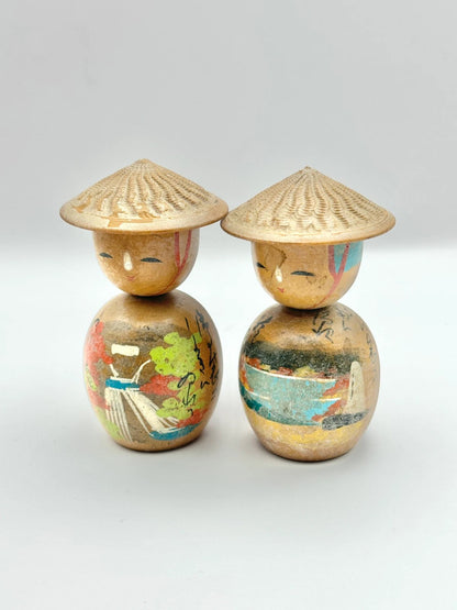 Poupée kokeshi japonaise vintage souvenir Onsen