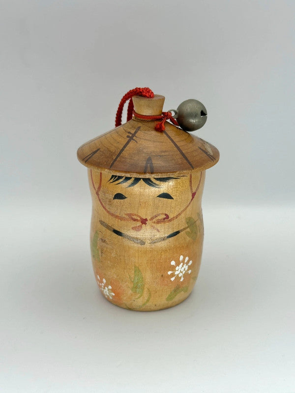 Petite boîte Kokeshi vintage avec cloche