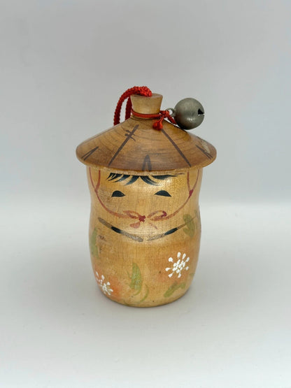 Petite boîte Kokeshi vintage avec cloche