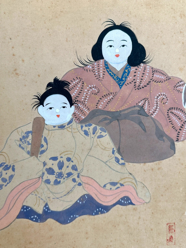 Carte shikishi vintage Hina Ningyō