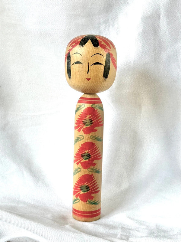 Poupée kokeshi japonaise vintage par Sato Yoshiaki