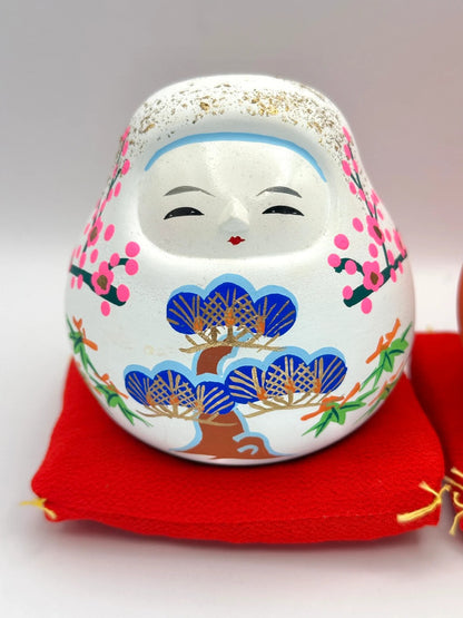 FT06 - Pair of Kaga Hachiman Okiagari Daruma dolls