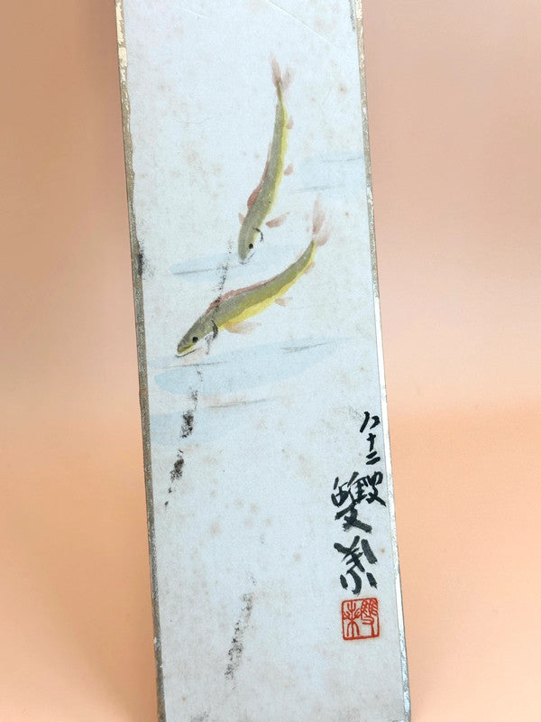 Carte originale vintage Tanzaku Poisson