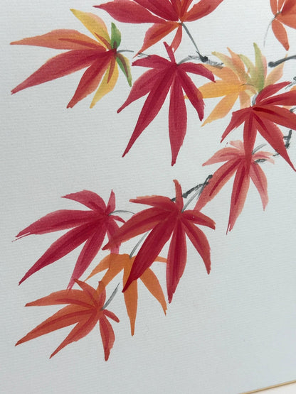 Carte d'illustration originale shikishi Maple