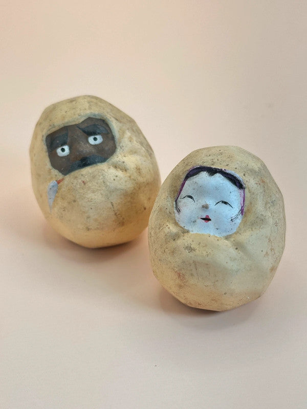 Ensemble de poupées Daruma en céramique vintage